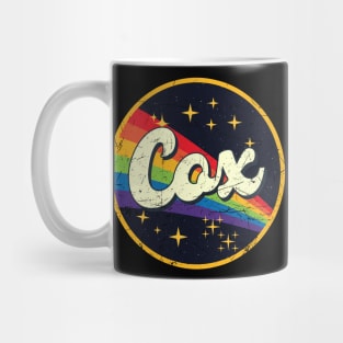 Cox // Rainbow In Space Vintage Grunge-Style Mug